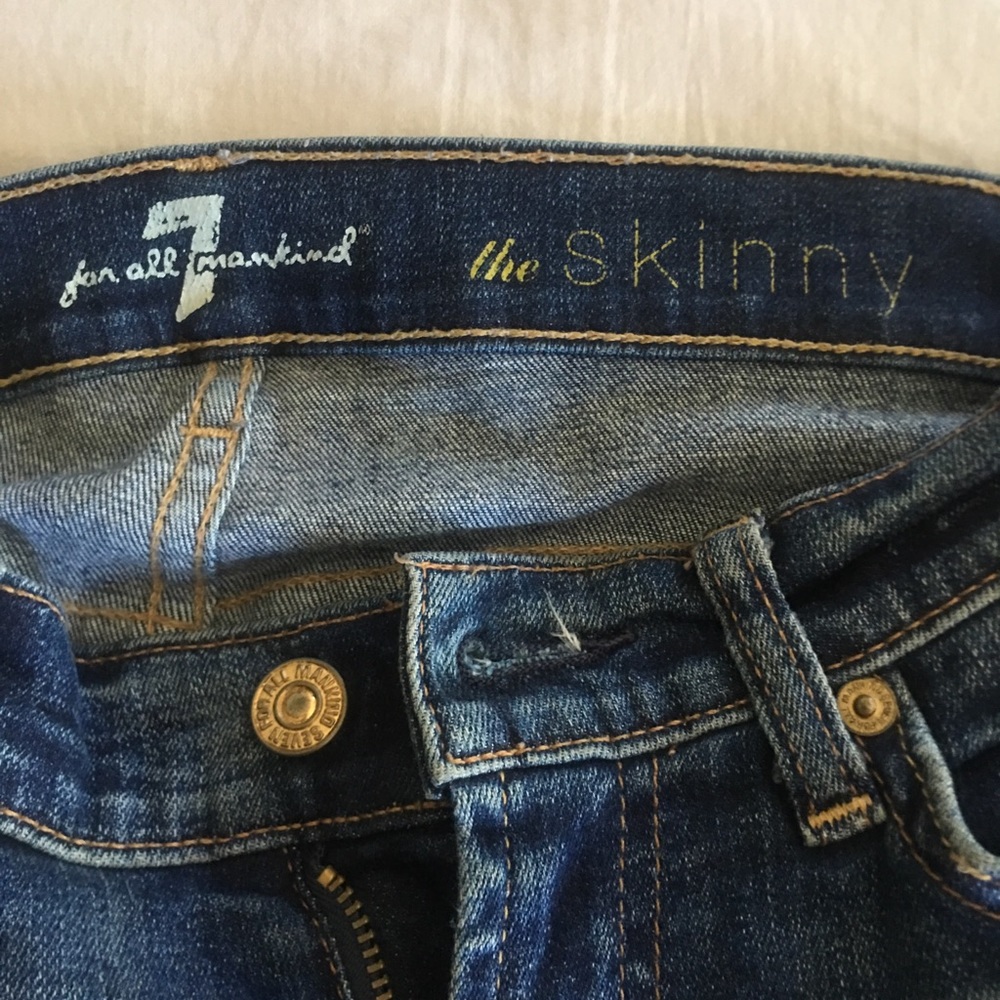 7 for all mankind skinny jeans, size 25